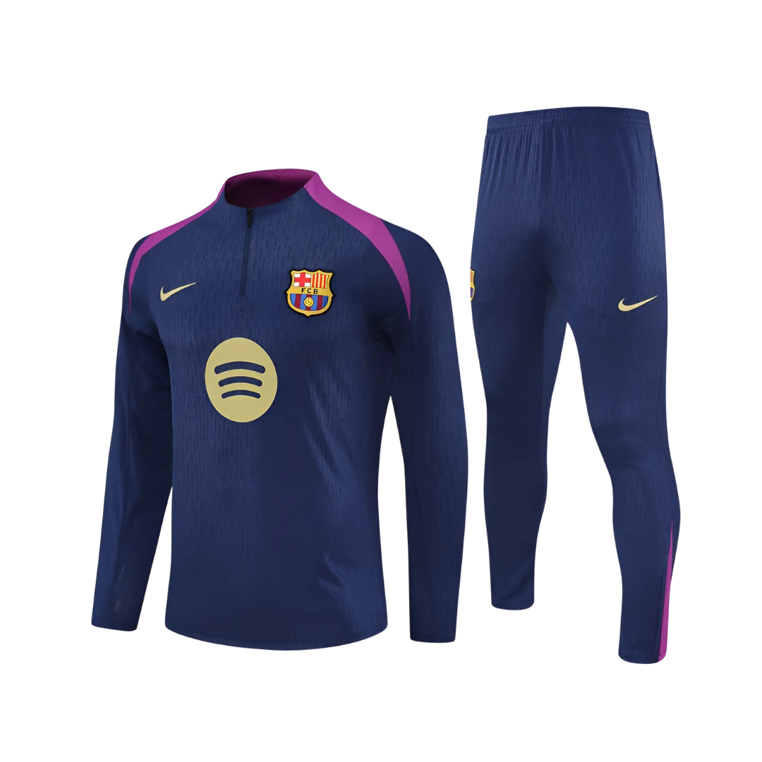 Kit Chaqueta Medio Zipper Azul Marino - FC Barcelona 25/26