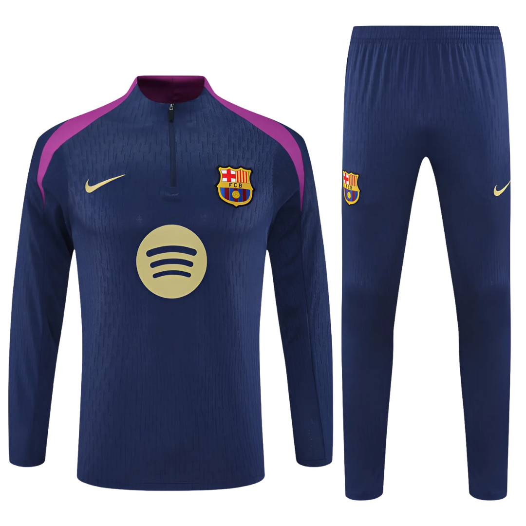 Kit Chaqueta Medio Zipper Azul Marino - FC Barcelona 25/26