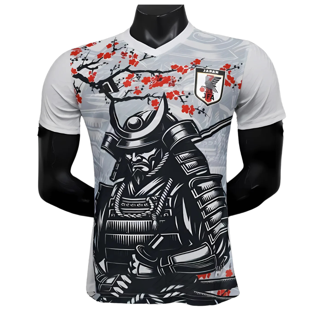 Camiseta Japón 2025 White Samurai & Cherry Blosom Edition