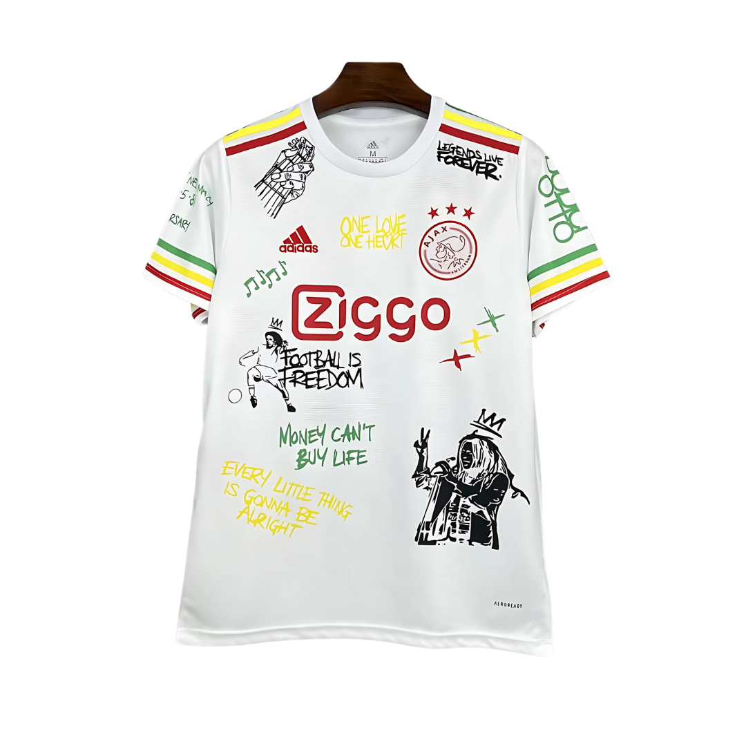 Camiseta Ajax 25/26 Edición Especial Bob Marley Blanca