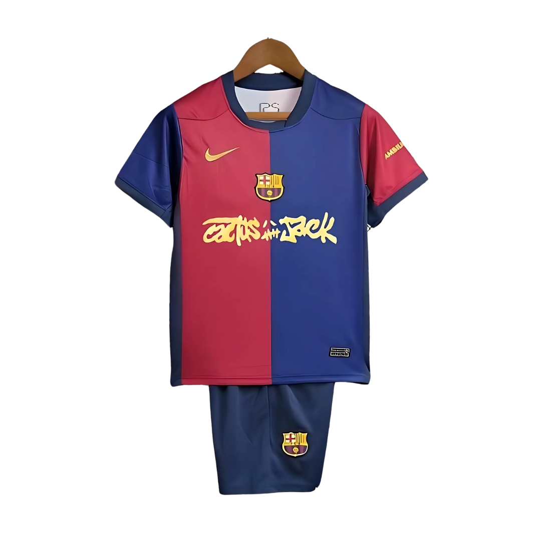 Kit Niños FC Barcelona 24/25 Local Travis Scott Edition