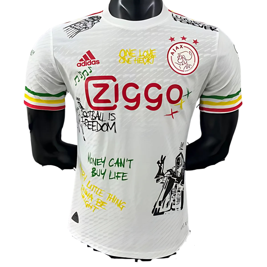 Camiseta Ajax 25/26 Edición Especial Bob Marley Blanca