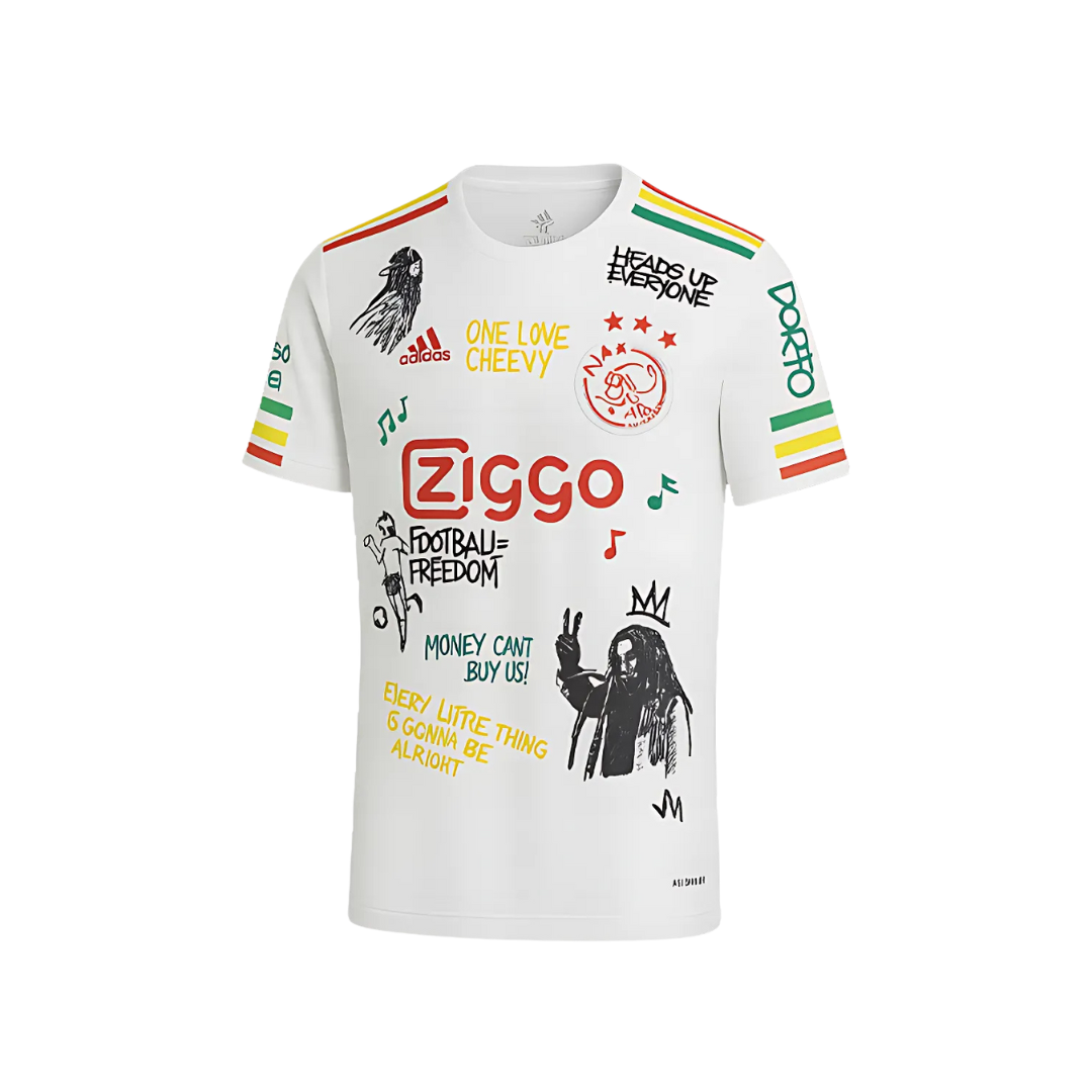 Camiseta Ajax 25/26 Edición Especial Bob Marley Blanca