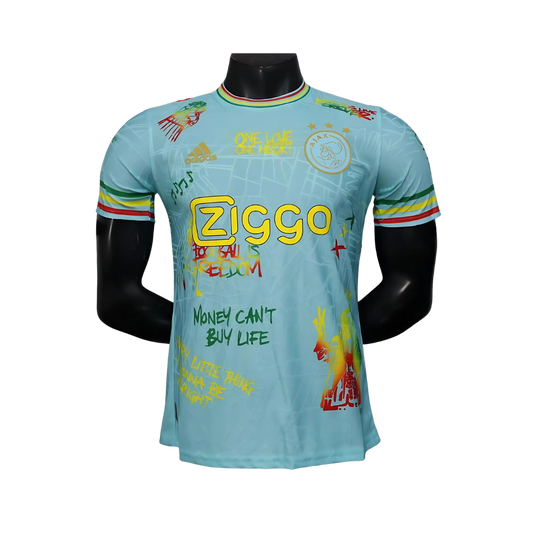 Camiseta Ajax 25/26 Edición Especial Bob Marley Celeste