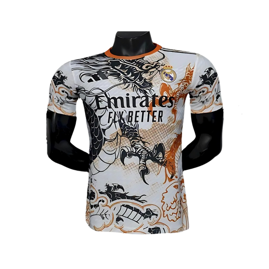 Camiseta Real Madrid 25/26 Black and White Dragon Edition