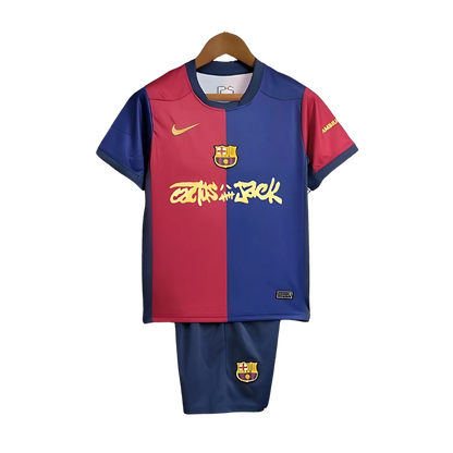 Kit Niños FC Barcelona 24/25 Local Travis Scott Edition