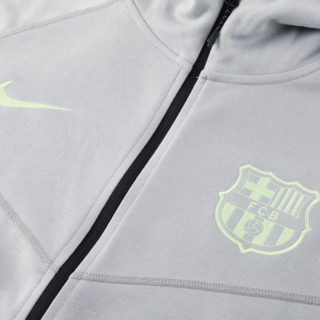 Kit de Sudadera Full Zipper Gris - FC Barcelona 25/26